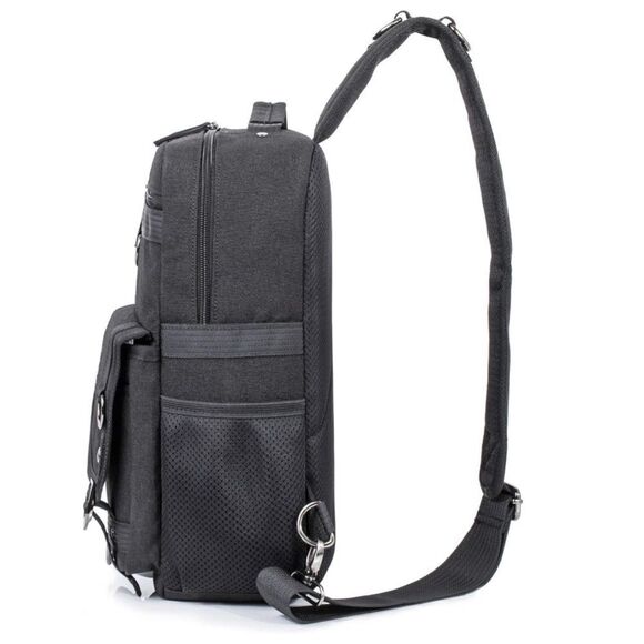 Unisex Black Cross Body Messenger Bag Adjustable Strap - Picture 2 of 8